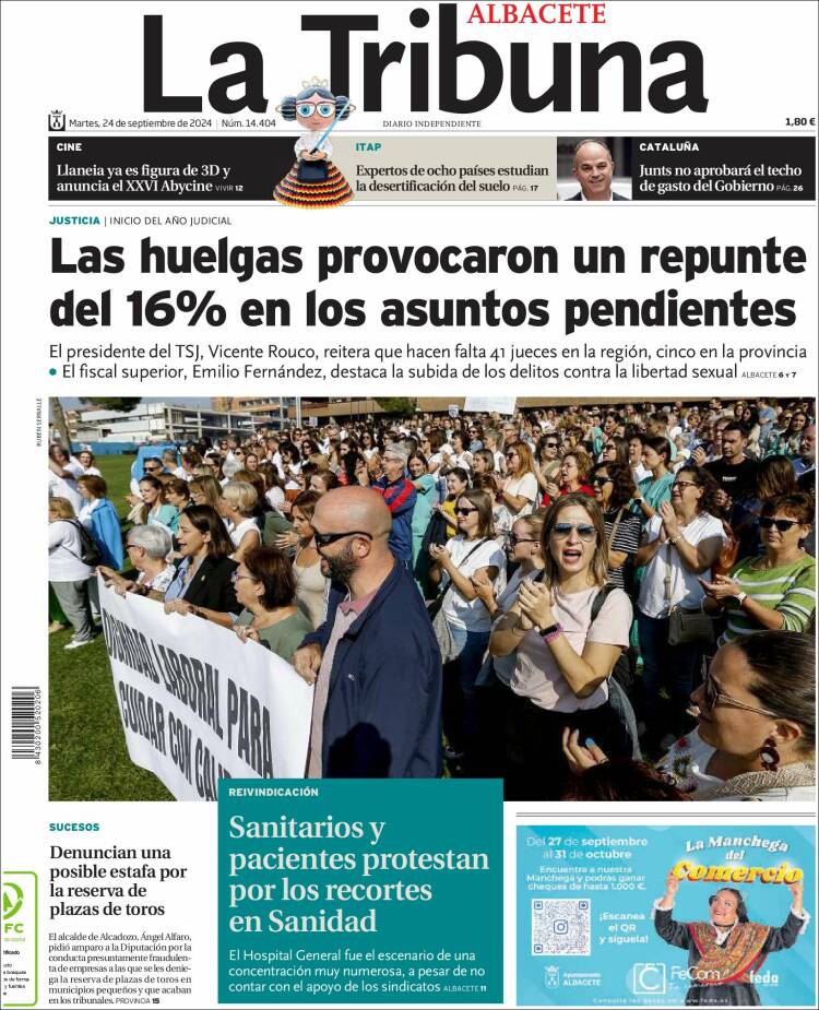 Portada de La Tribuna de Albacete (Espagne)