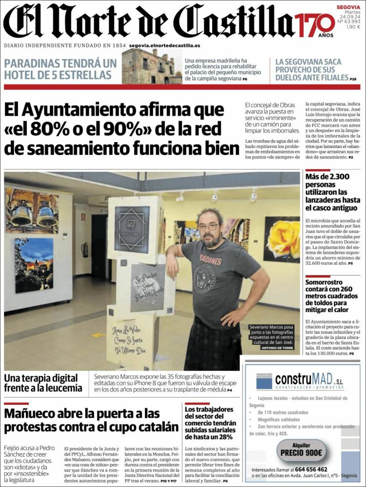 Portada de Norte de Castilla - Segovia (España)