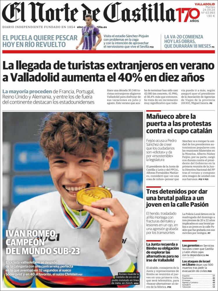 Portada de Norte de Castilla - Valladolid (España)