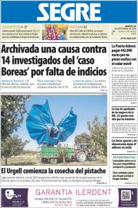 Portada de Segre  (Espagne)
