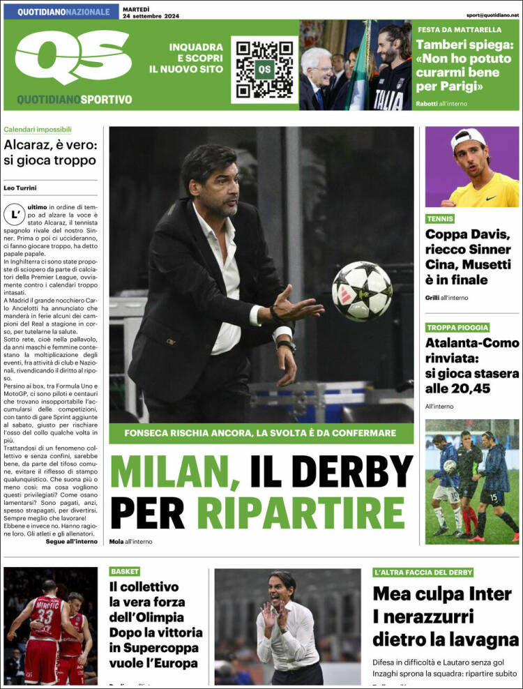 Portada de Quotidiano Sportivo (Italia)