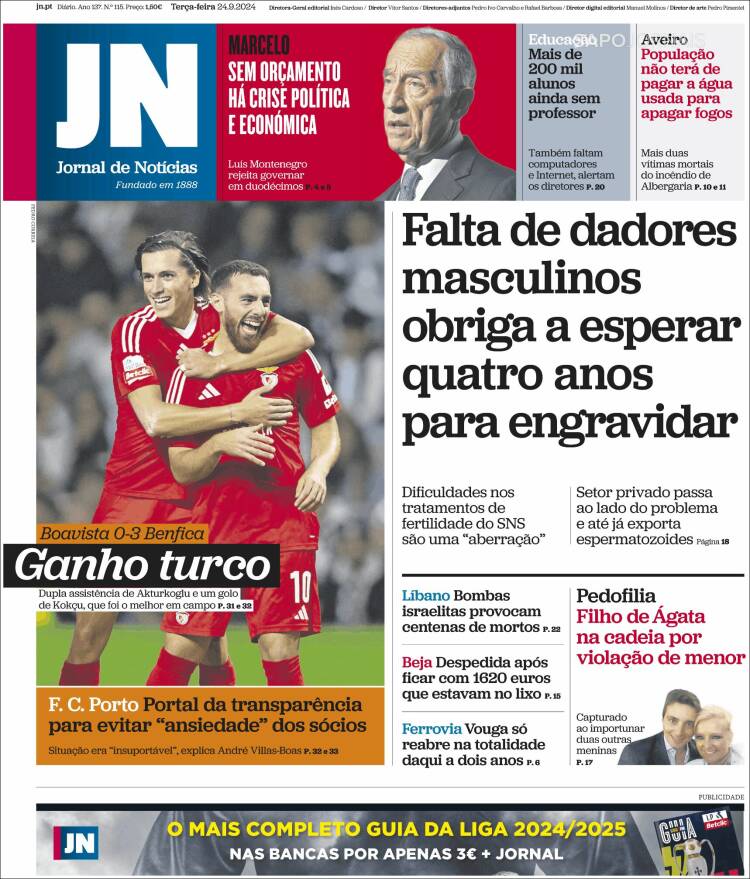 Portada de Jornal de Notícias (Portugal)