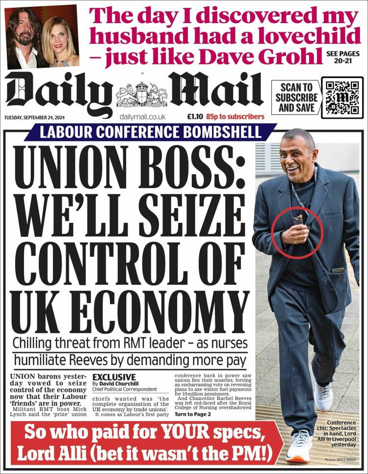 Portada de Daily Mail (Reino Unido)