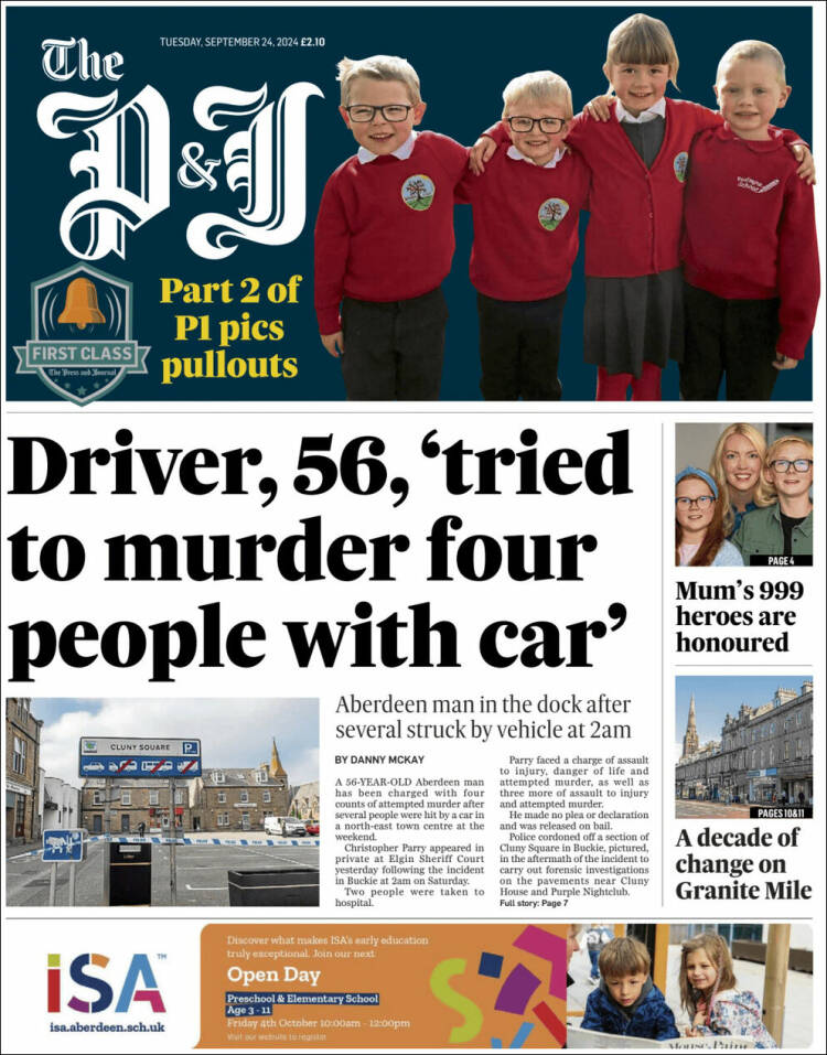 Portada de The Press and Journal (Reino Unido)