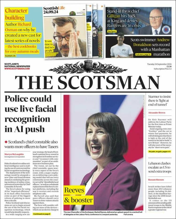 Portada de The Scotsman (Reino Unido)