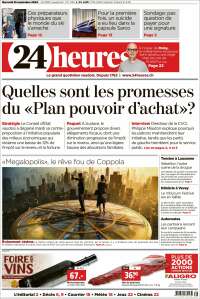 Portada de 24 Heures (Switzerland)