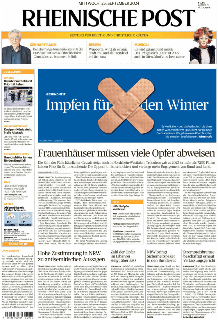 Portada de Rheinische Post (Alemania)