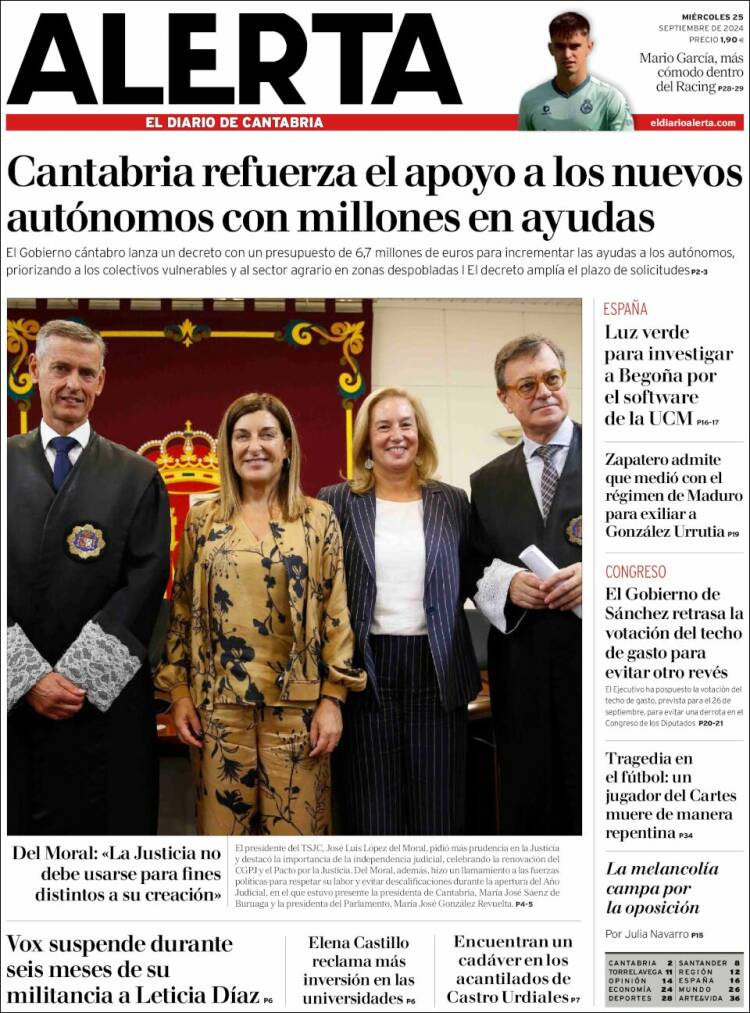 Portada de Alerta - El Diario de Cantabria (España)