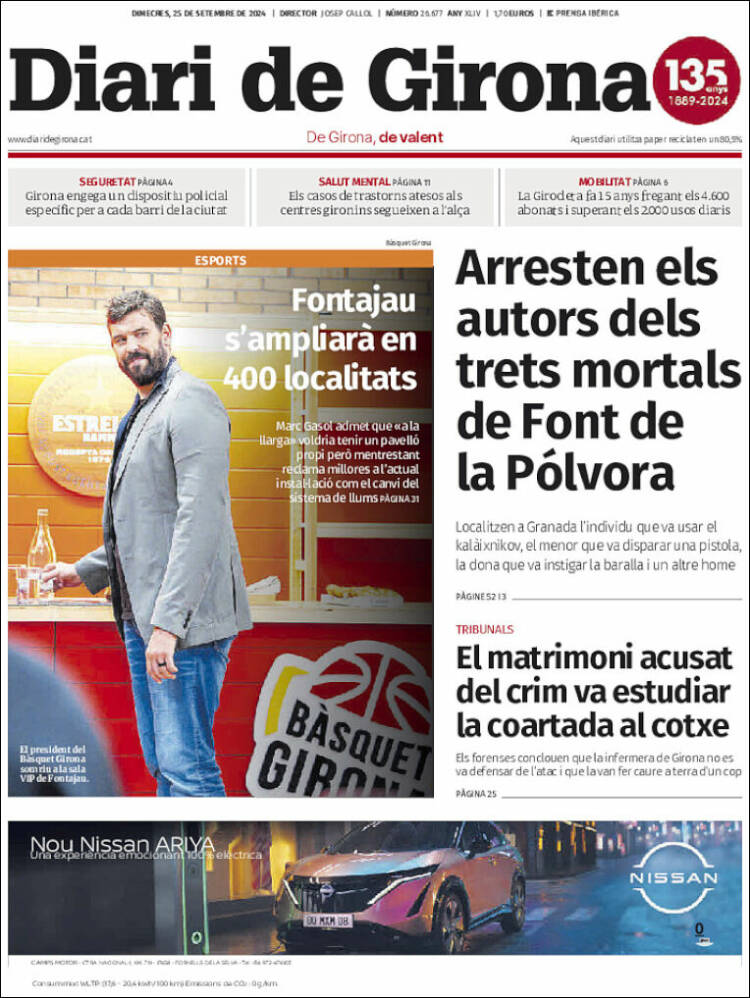 Portada de Diari de Girona (España)