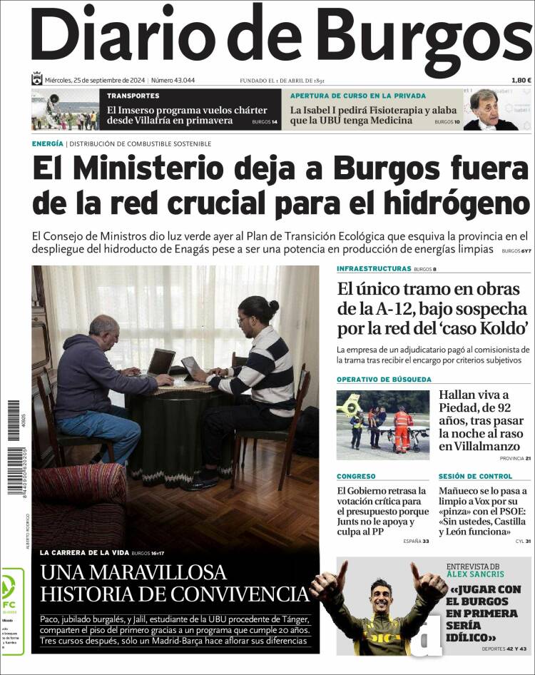 Portada de Diario de Burgos (España)