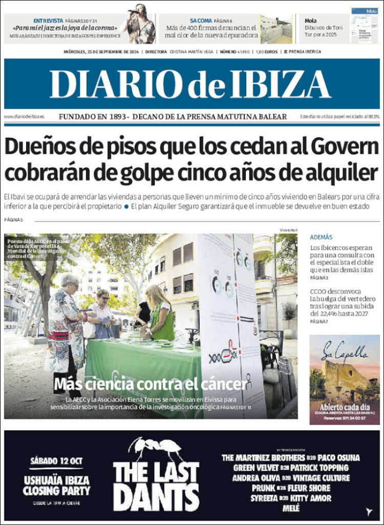 Portada de Diario de Ibiza (España)