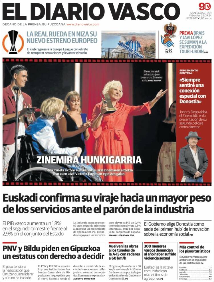 Portada de Diario Vasco (España)