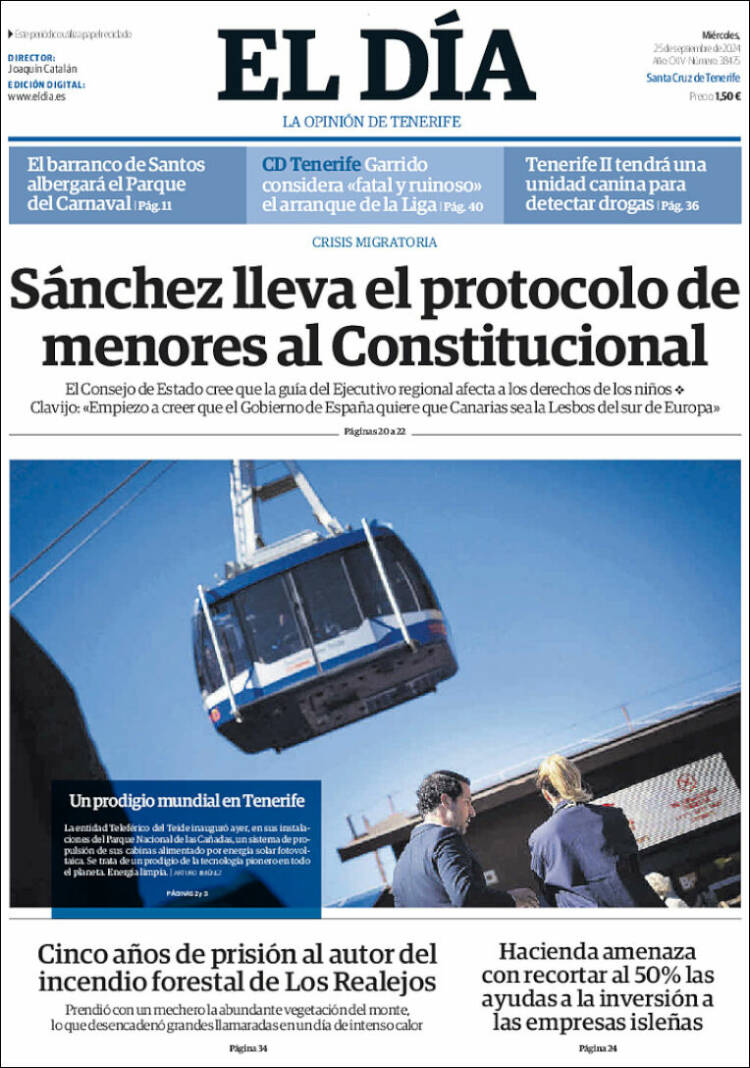 Portada de El Día (España)