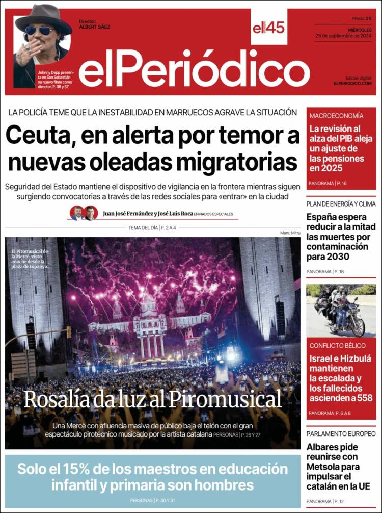 Portada de El Periódico (España)