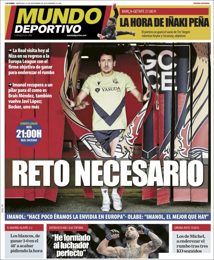 Portada de Mundo Deportivo Gipuzkoa (España)