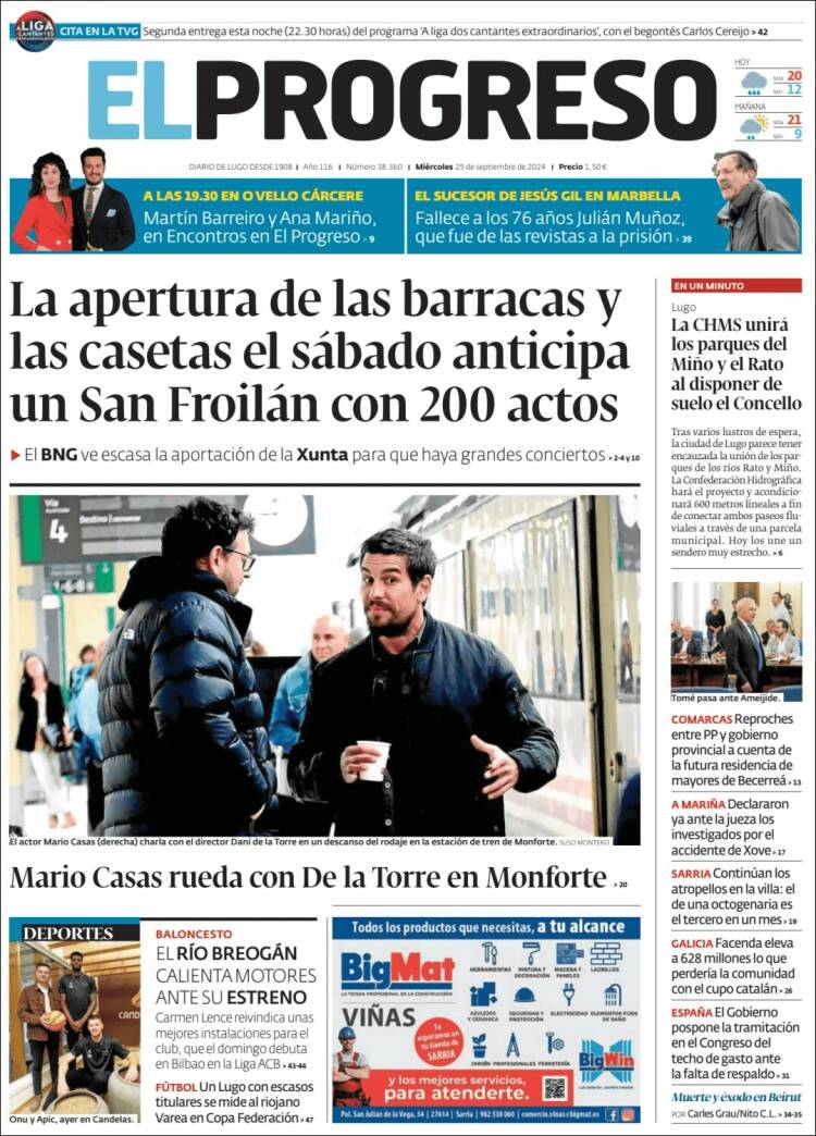 Portada de El Progreso (España)