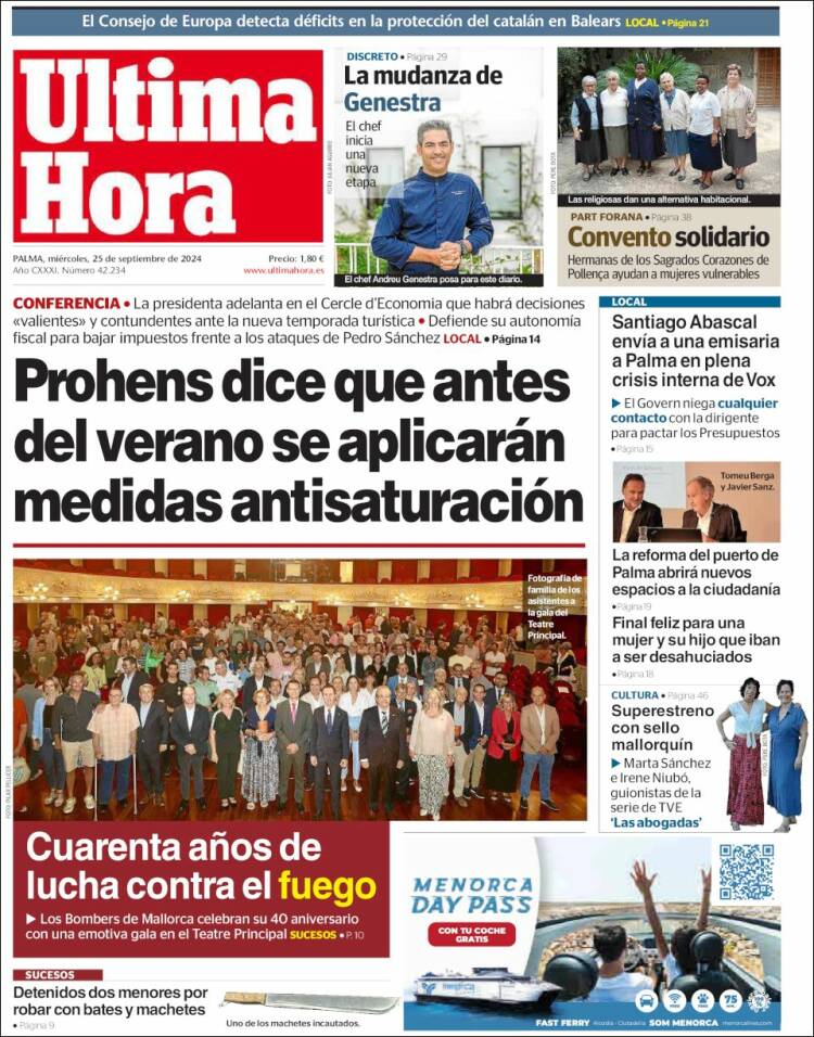 Portada de Última Hora (España)