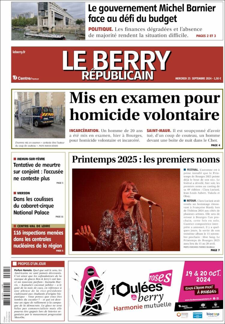 Portada de Berry Republicain (Francia)