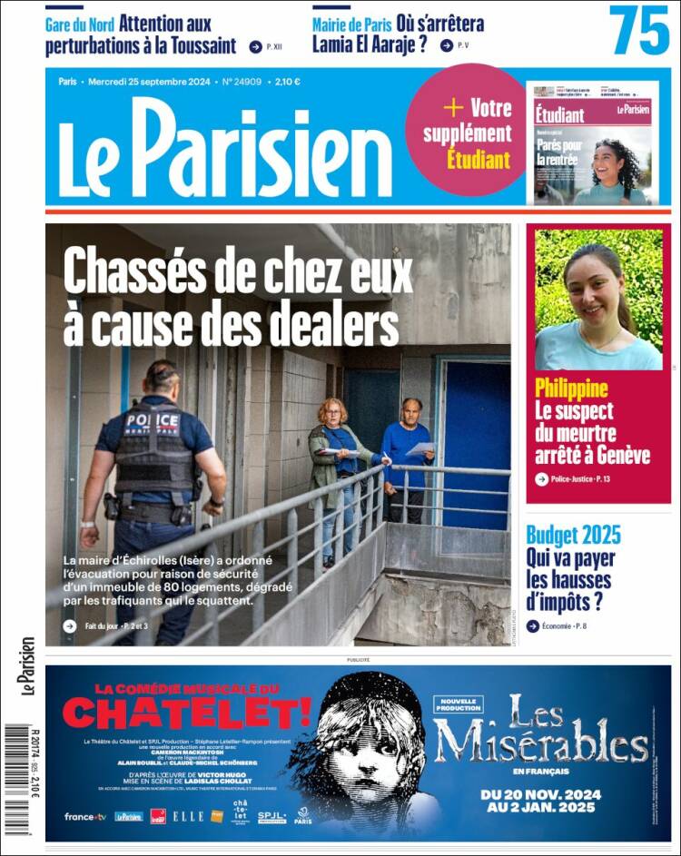 Portada de Le Parisien (Francia)