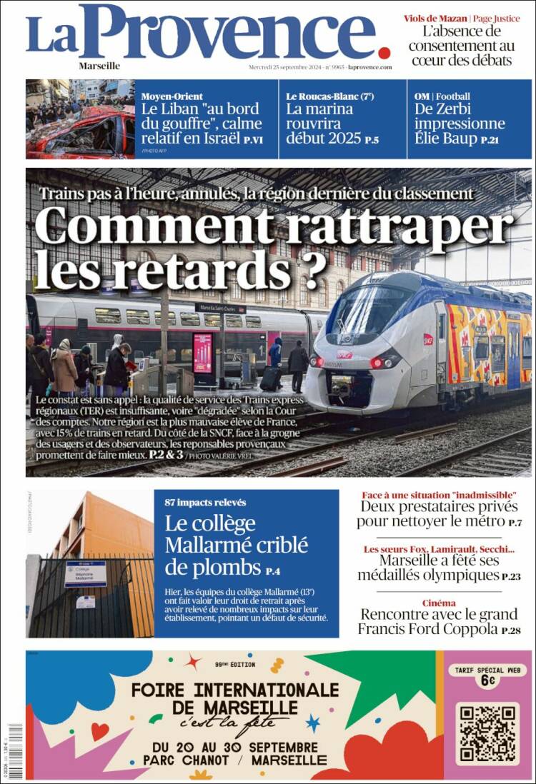 Portada de La Provence (Francia)