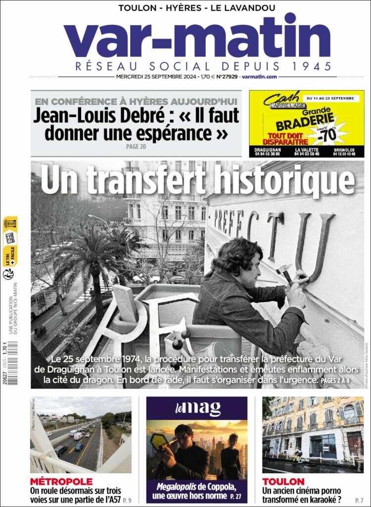 Portada de Var-Matin (Francia)