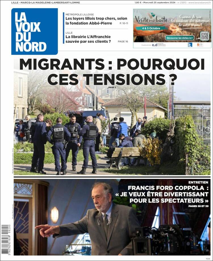 Portada de La Voix du Nord (Francia)