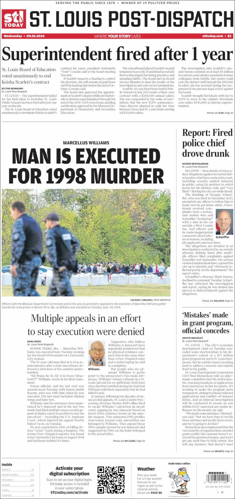 Portada de St. Louis Post-Dispatch (USA)