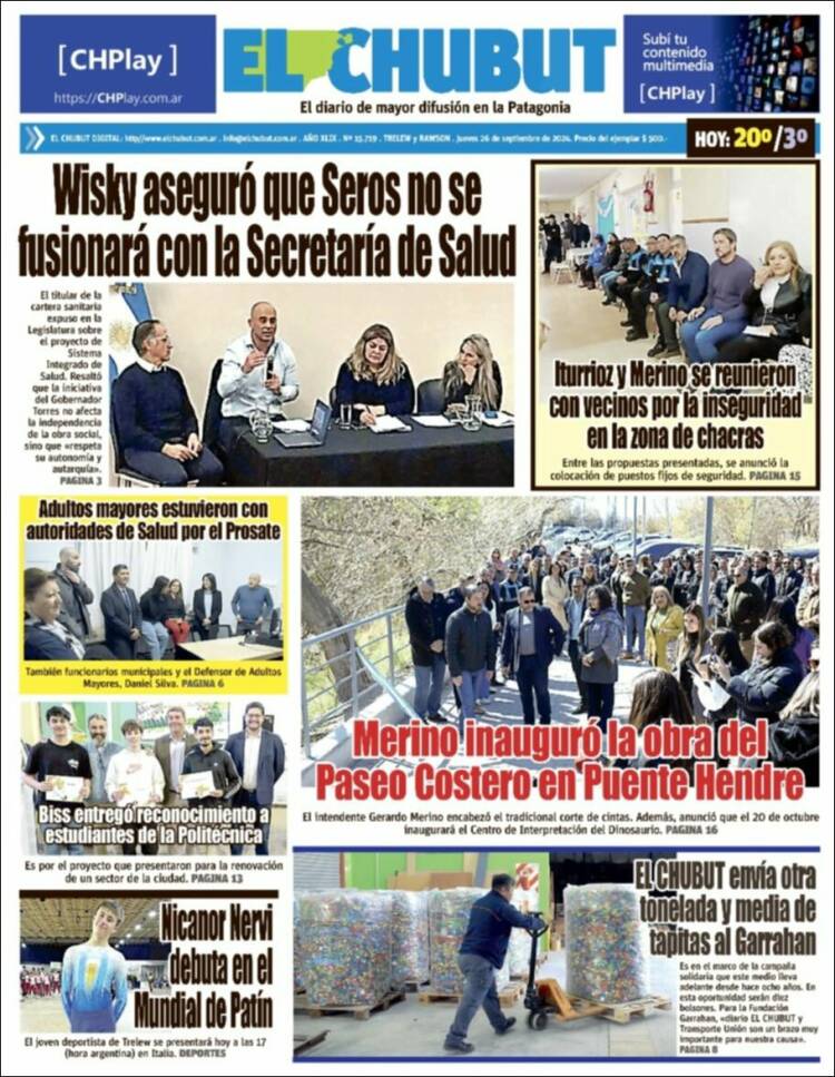 Portada de El Chubut (Argentina)