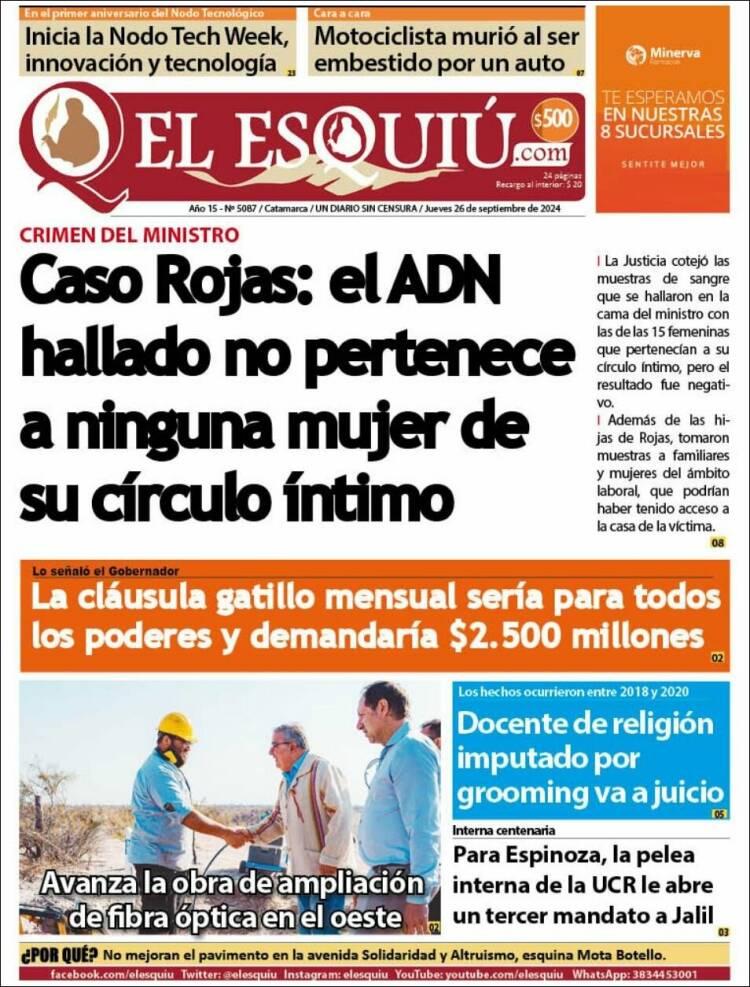 Portada de El Esquiu (Argentina)