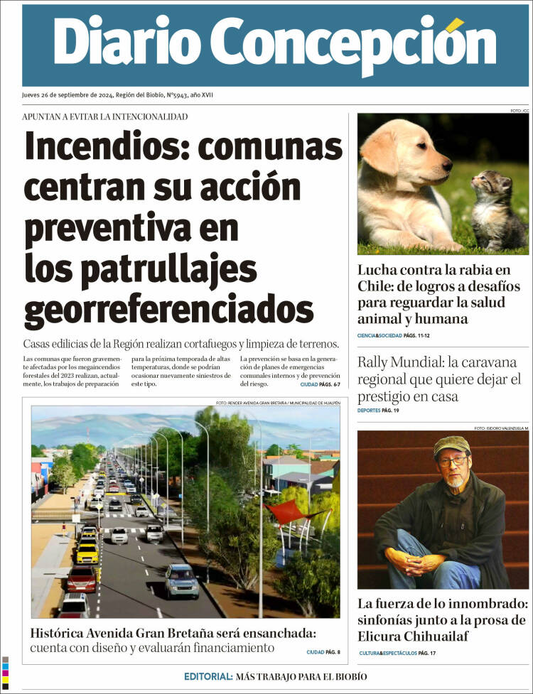 Portada de Diario de Concepción (Chile)
