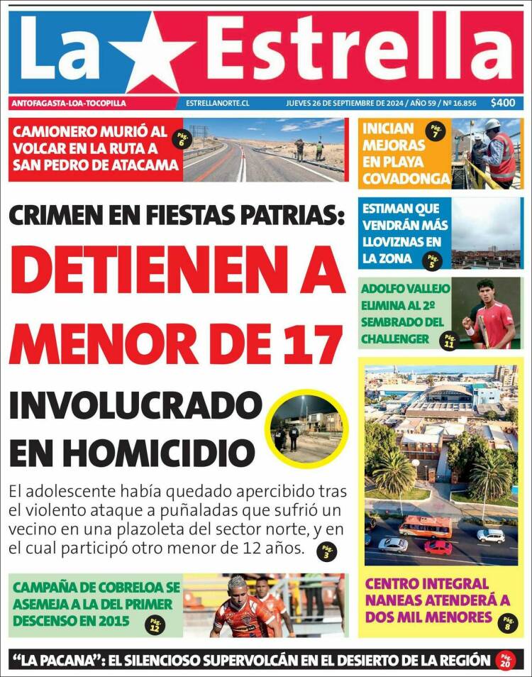 Portada de La Estrella del Norte (Chile)