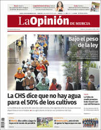 Portada de La Opinión de Murcia (Espagne)