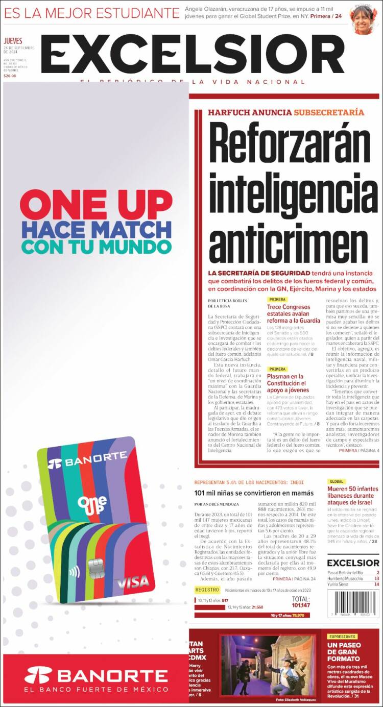 Portada de Excelsior (M&eacute;xico)