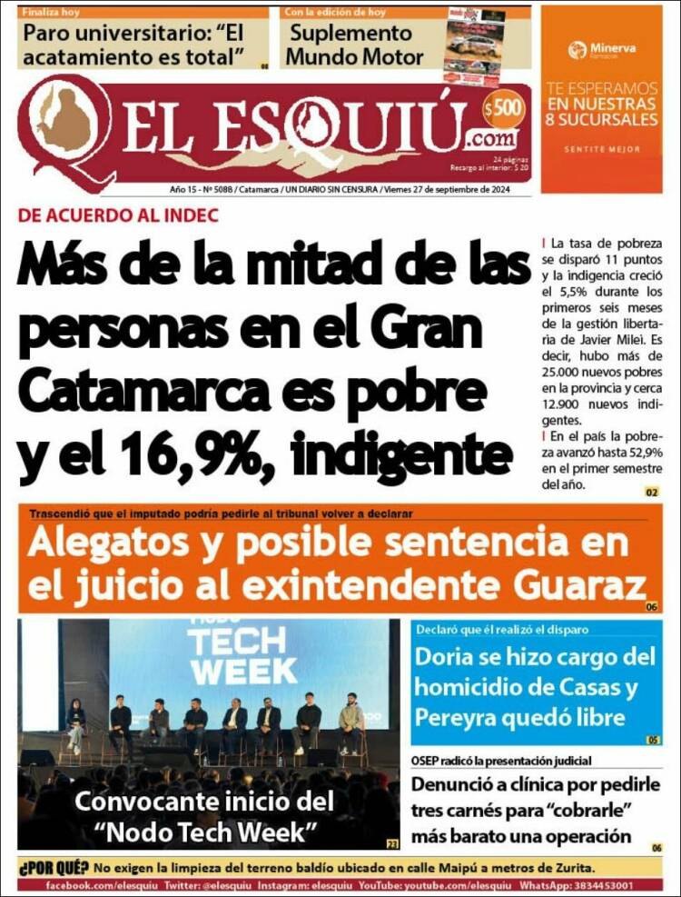 Portada de El Esquiu (Argentina)