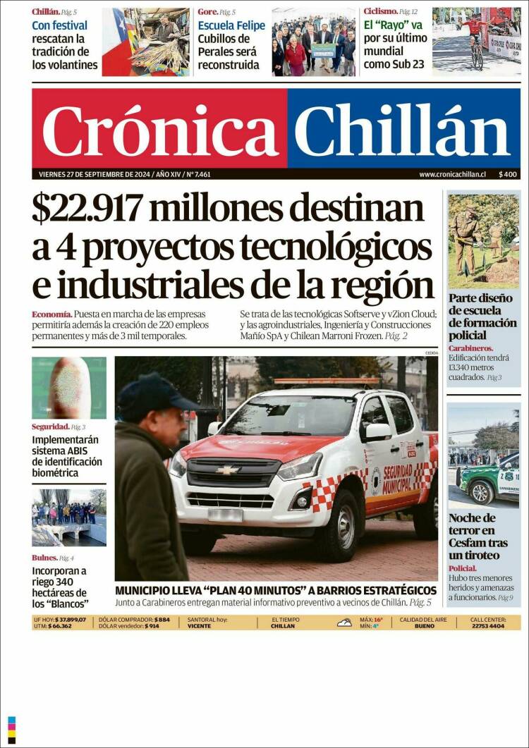 Portada de Crónica Chillán (Chile)