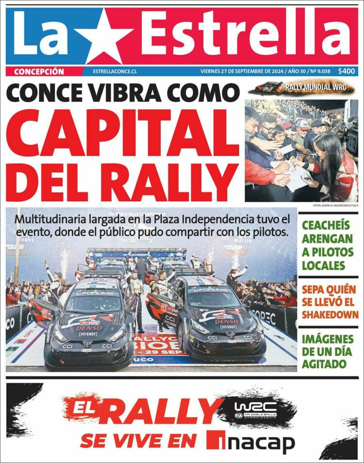 Portada de La Estrella de Concepción (Chile)