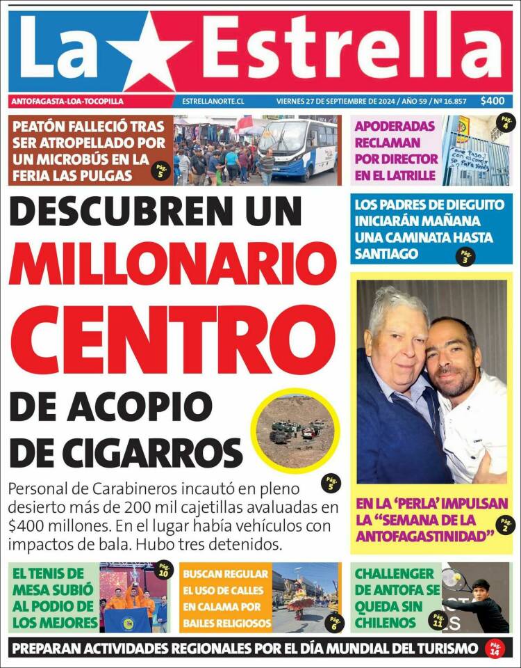 Portada de La Estrella del Norte (Chile)