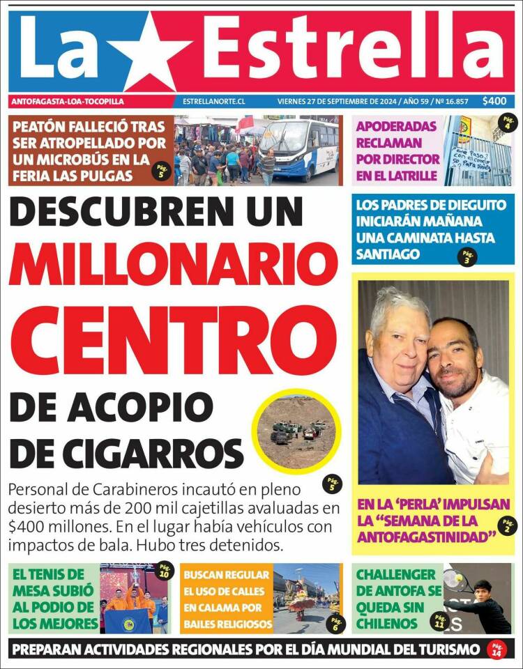 Portada de La Estrella de Tocopilla (Chile)