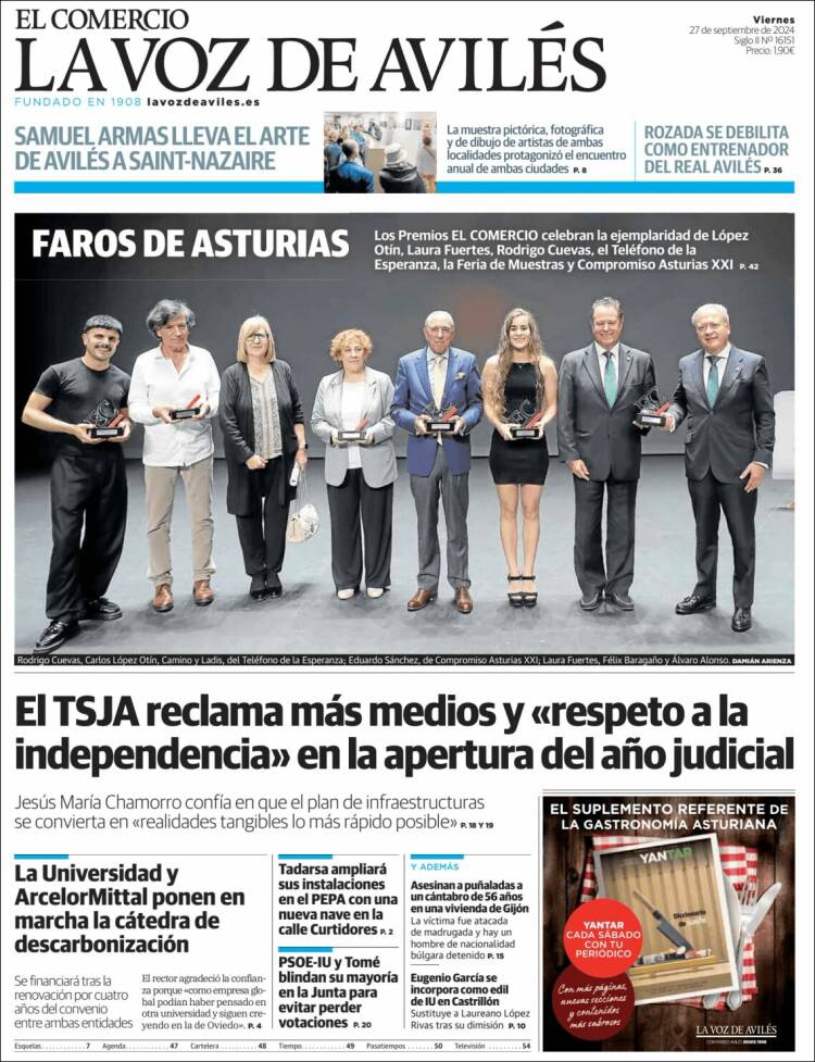 Portada de El Comercio - Avilés (España)