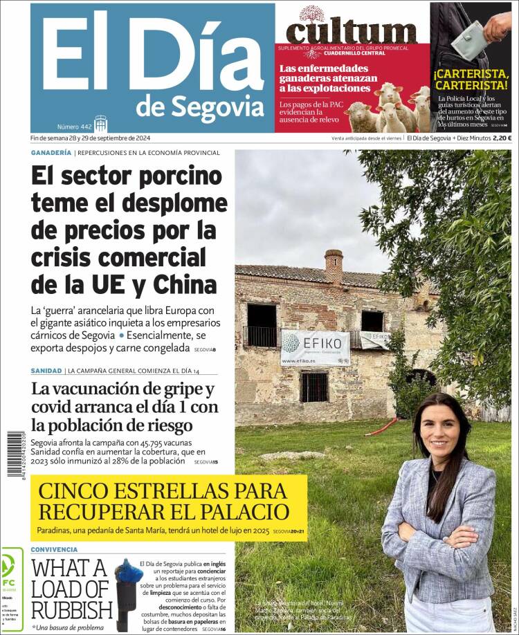 Portada de El Día de Segovia (España)