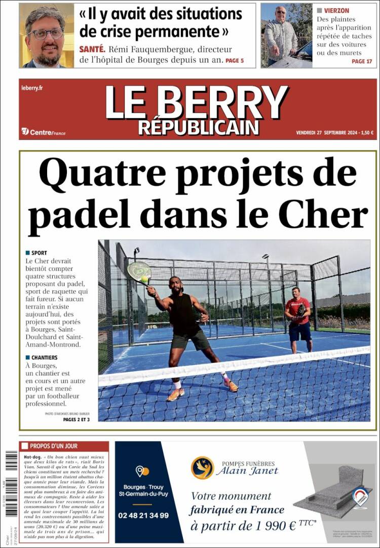 Portada de Berry Republicain (Francia)