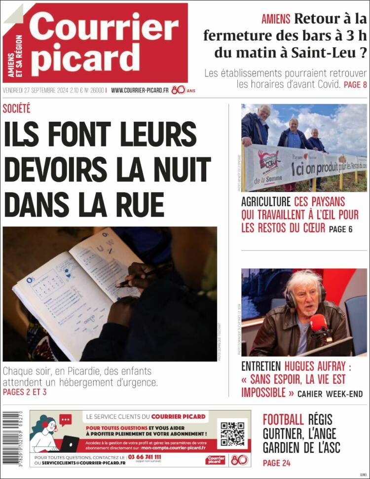 Portada de Courrier Picard (Francia)
