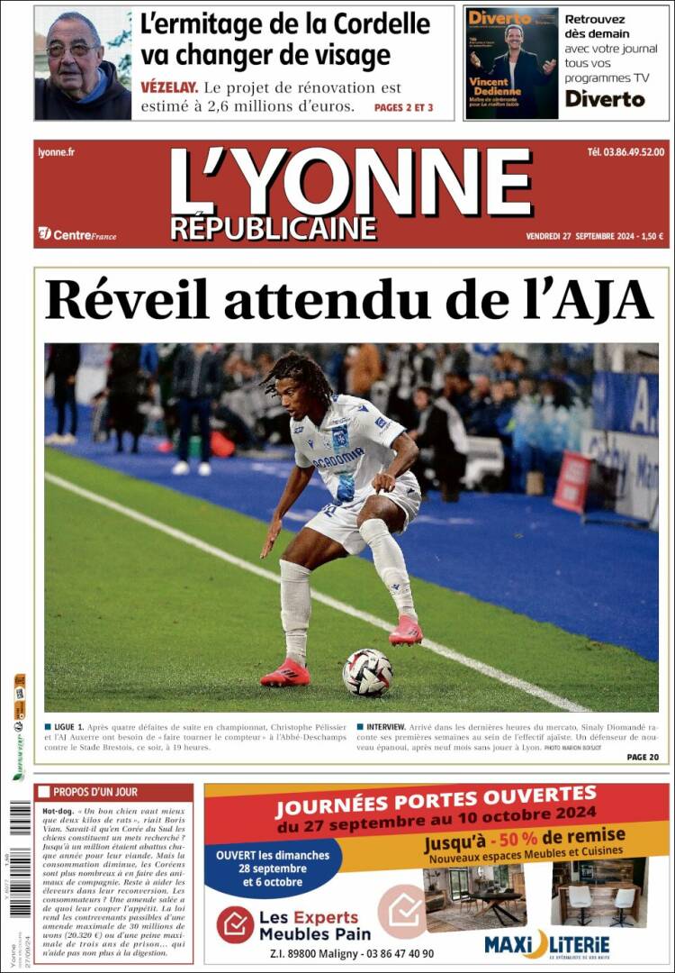 Portada de L'Yonne-Républicaine (Francia)