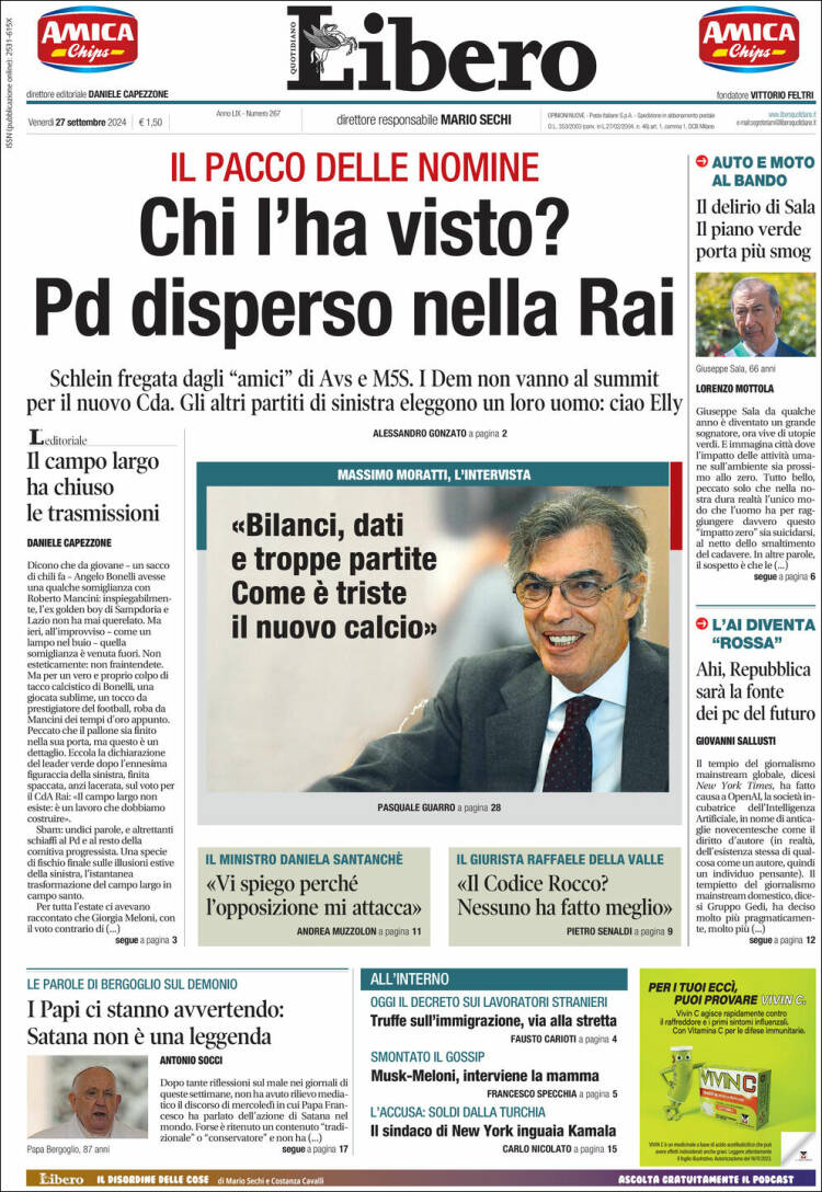Portada de Libero (Italia)