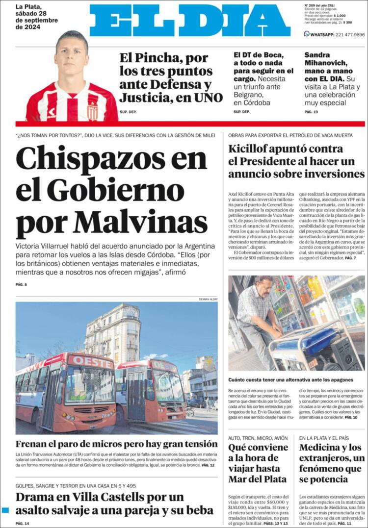 Portada de El Día de la Plata (Argentina)