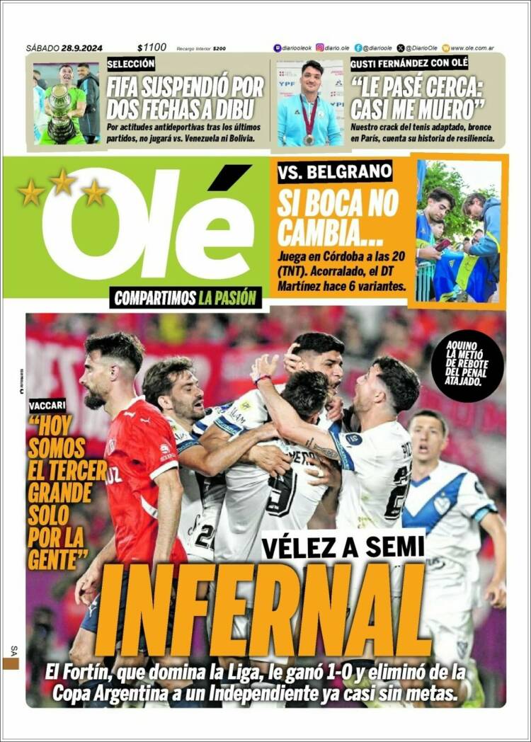 Portada de Olé (Argentina)