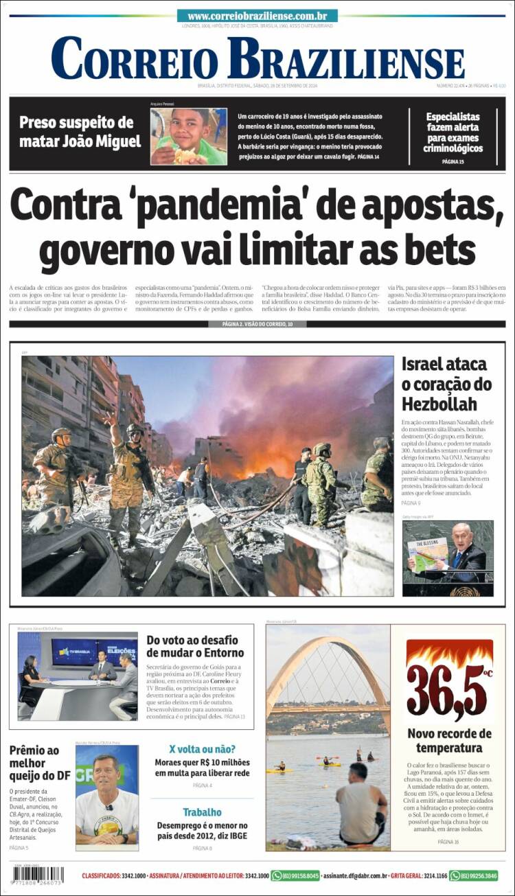 Portada de Correio Braziliense (Brasil)