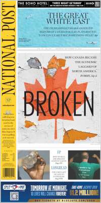 Portada de The National Post (Canadá)