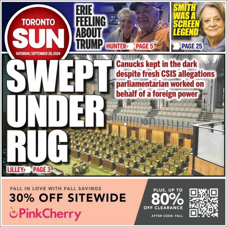 Portada de The Toronto Sun (Canadá)