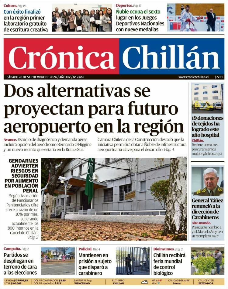 Portada de Crónica Chillán (Chile)